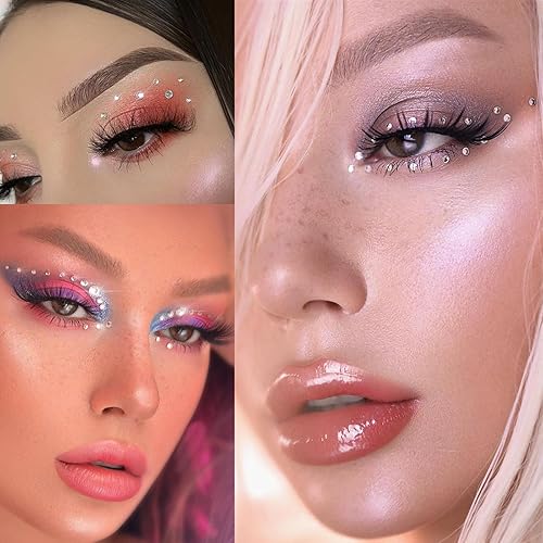 Miniatura 5 de NOOEPC Gemas faciales para el cabello, joyas autoadhesivas para el cabello, joyas para el cabello de 22.53450.236 in, gemas para la cara, ojos,