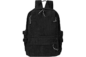 KARVA Black Corduroy Backpack: Durable and Stylish Unisex Daypack