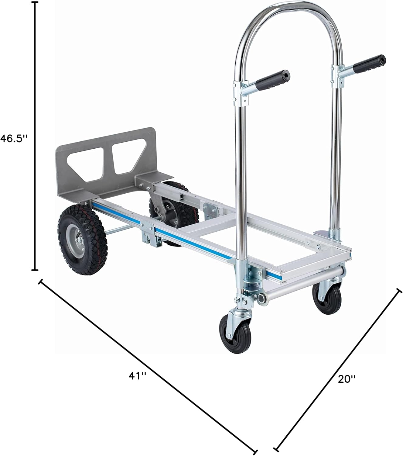 2 in 1 Aluminum Hand Truck Dolly 770lbs Weight Capacity Convertible Hand Truck Utility Cart (2 in 1)