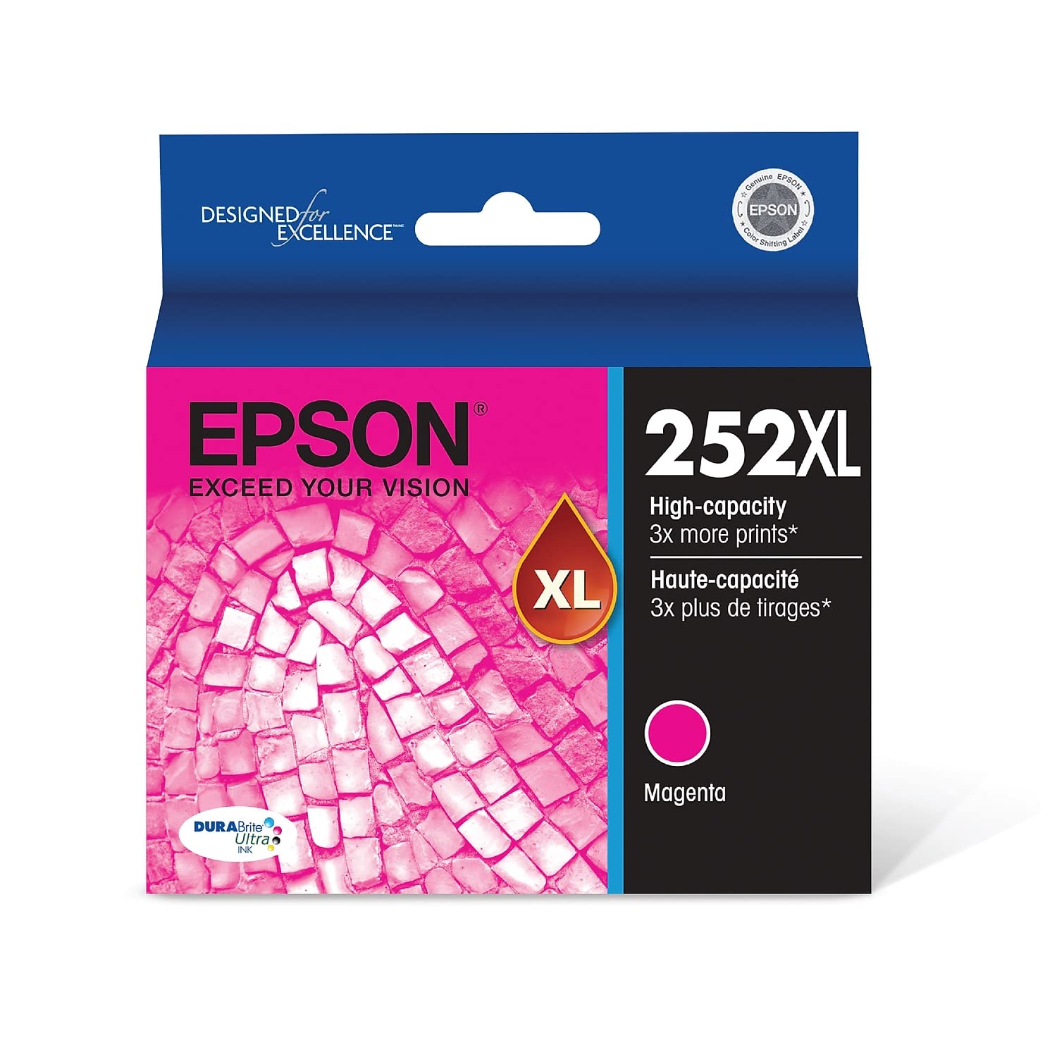 Photo 1 of EPSON 252 DURABrite Ultra Ink High Capacity Magenta Cartridge (T252XL320-S) Works with WorkForce WF-3620, WF-3640, WF-7110, WF-7610, WF-7620, WF-7710, WF-7720, WF-7210