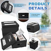 Vista 3 de AOBOPLE Cajas de almacenamiento de CD, caja organizadora apilable de CD con tapa, paquete de 3 soportes para CD de 2 compartimentos, capacidad