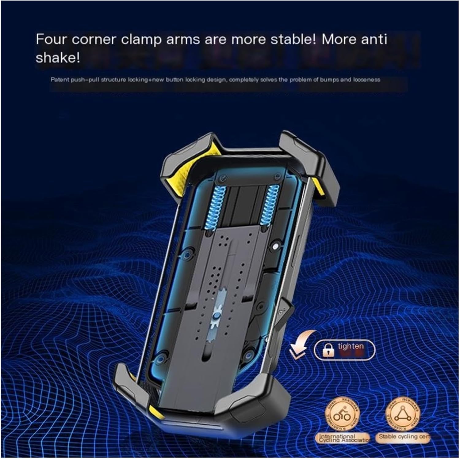 Car Bicycle Mobile Navigation Holder Shockproof Phone(Blue Handle Style)