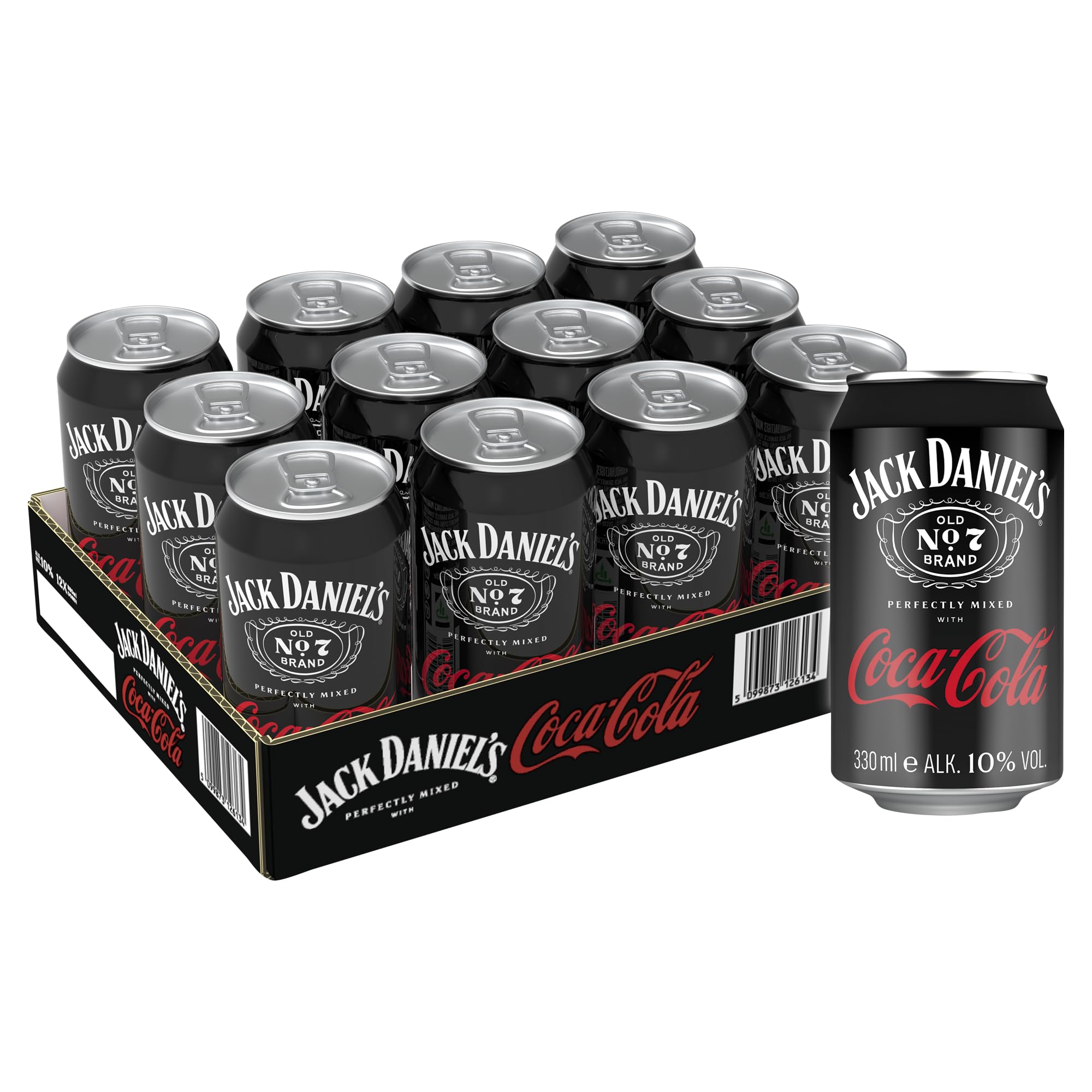 Jack Daniel's Tennessee Whiskey & Coca Cola - Der weltweite Barcall Nummer 1-12 x 0.33L/10% Vol.