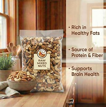 Premium Raw Mixed Nuts 1kg | Unsalted & Natural | Peanuts, Cashews, Almonds & Walnuts | High Protein, Keto, Vegan & Gluten-Free Snack | Packed in the UK