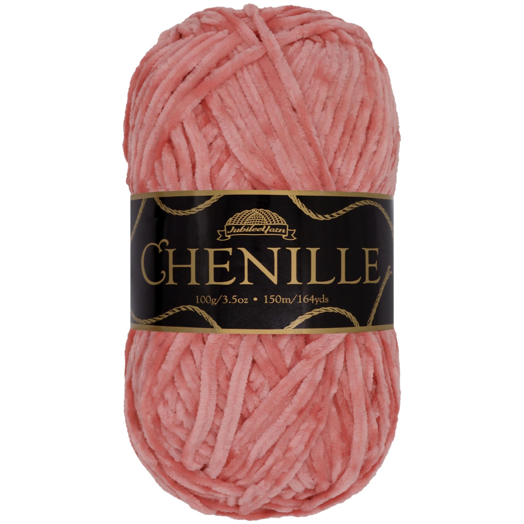JubileeYarn Chenille Yarn - Worsted Weight - 100g/Skein - Rhubarb Torte - Old Rose Pink Velvet - Crochet and Knitting Yarn - 1 Skein