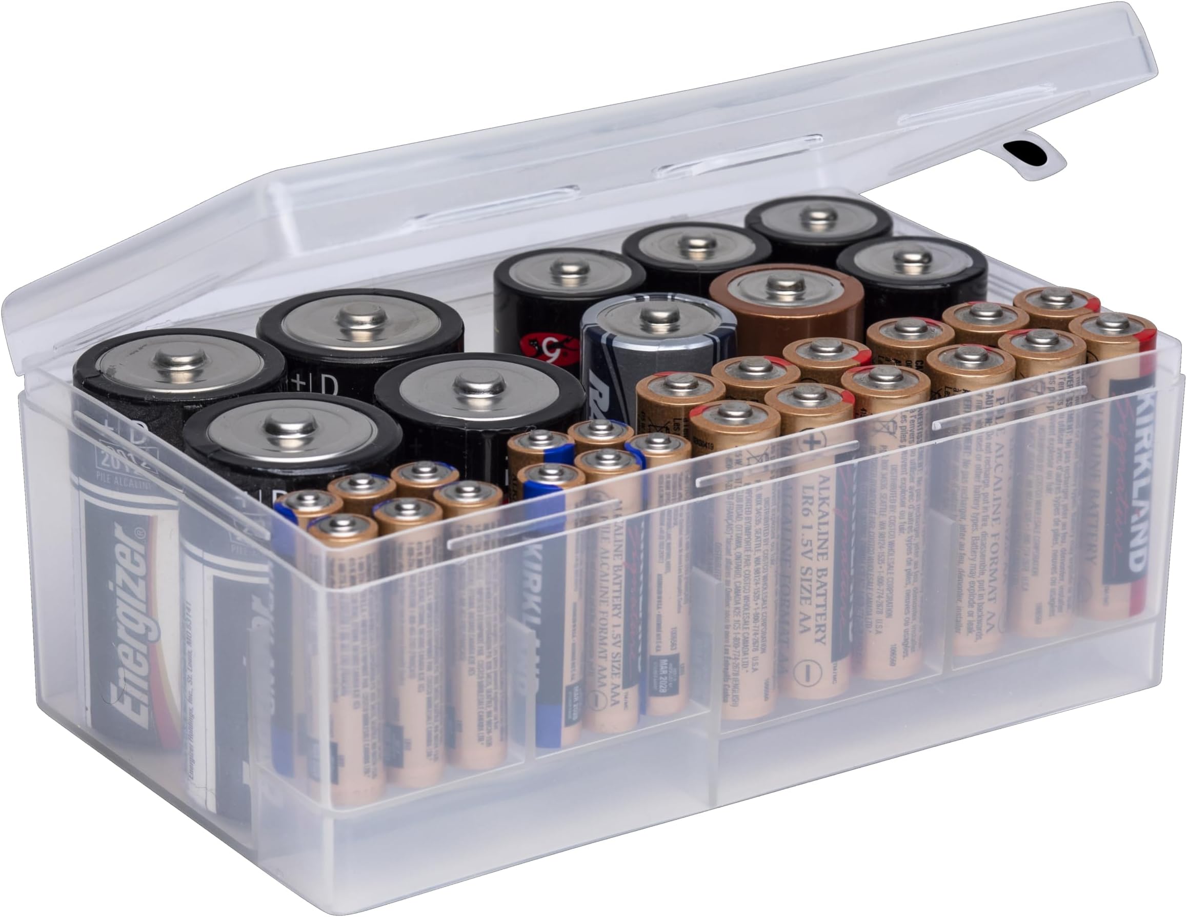 Dial Industries Battery Storage Organizer Case, 12 AAA, 12 AA, 6 C, 4 D