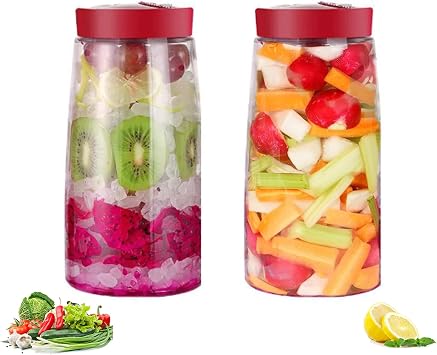 2 Pack Fermentation Jars with Air Release Valve, 2.2 Liters Kimchi Glass Container, Fermenting Jar with 1 Way Airlock, Mason Jars for Making Kefir, Pickle, Sauerkraut, Kombucha, Sourdough StarterRed