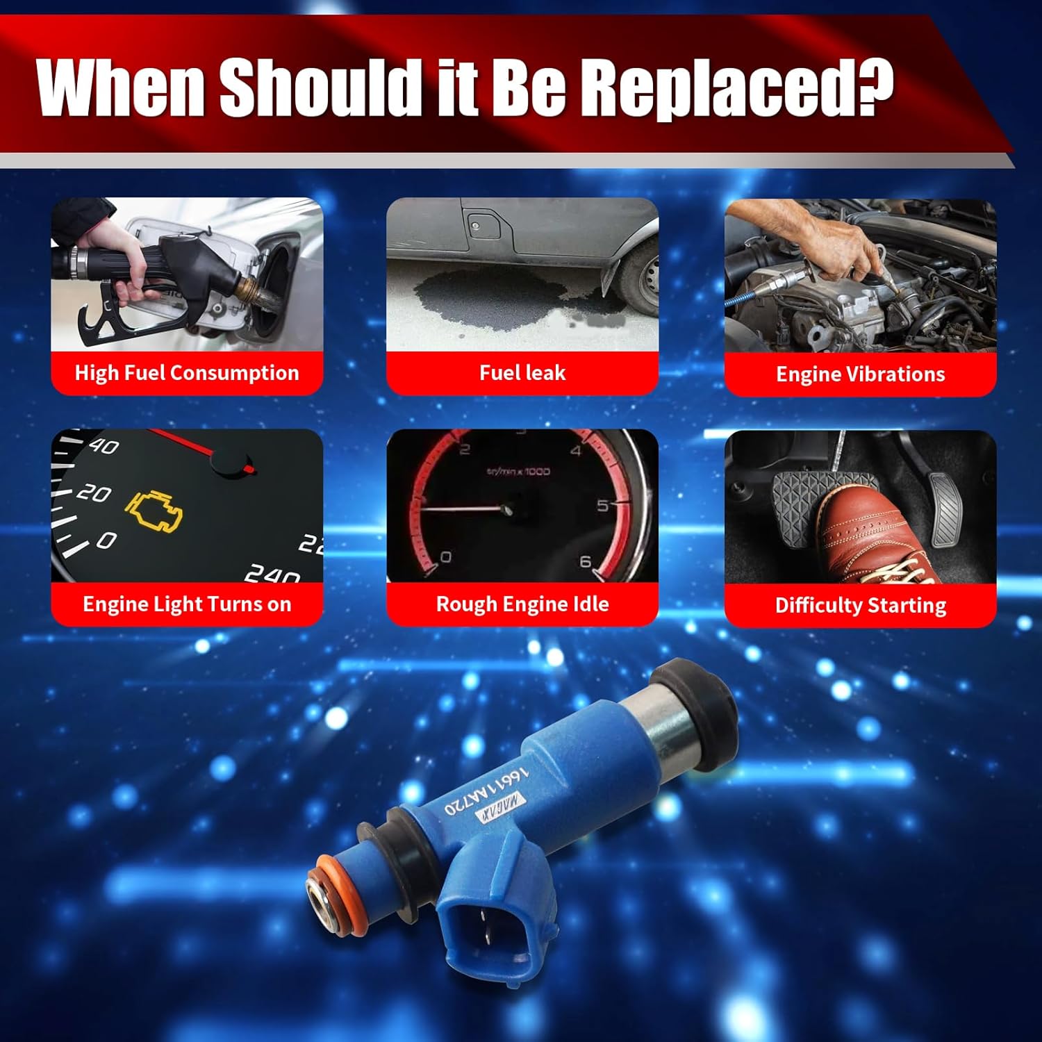 Set of 4 Fuel Injectors 16611AA720 FJ860 Replacement Compatible with Subaru Forester Impreza WRX STI Legacy Outback 2.5L H4 - Replaces 842-12341 297-0013 800-1896N