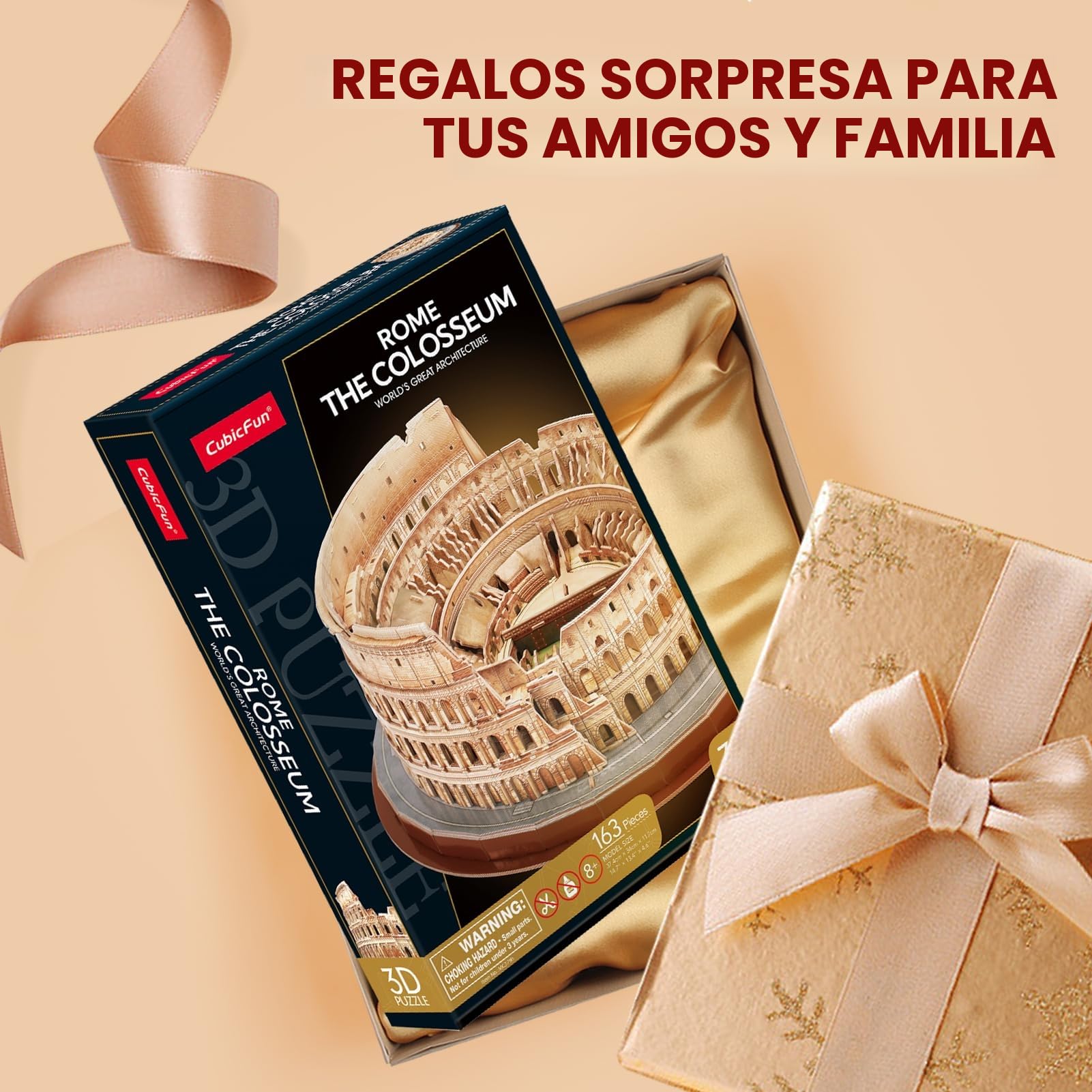 CubicFun Puzzle 3D Coliseo Roma - Italia Maquetas de Edificio Kits de Construcción Souvenir Regalo para Adultos Niños, 163 Piezas