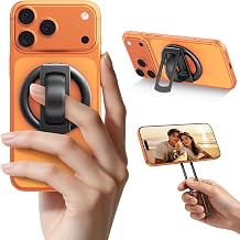 RIWUCT for MagSafe Phone Grip Holder with Soft Silicone Loop & Dual-Hindge