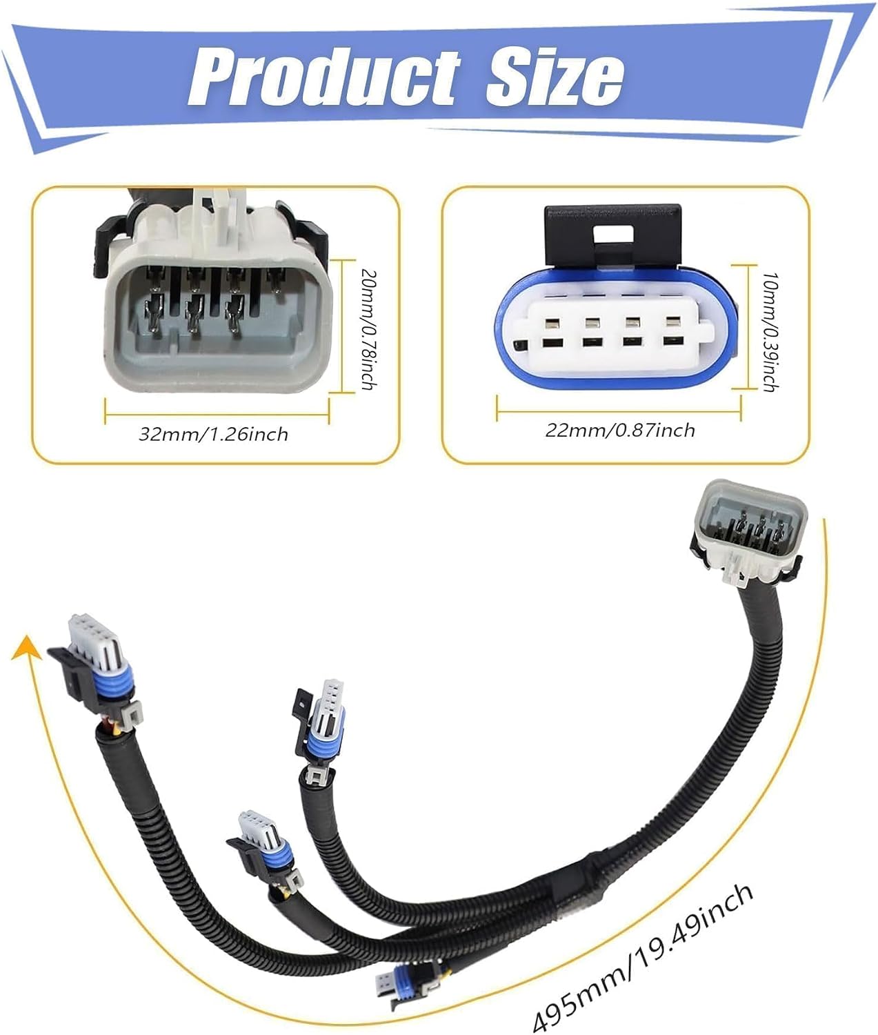 Ignition Coil Wire Harness Connector Fit for Cadillac Fit for GMC Fit for Silverado LQ9 LQ4 LS2 LS3 LS7 LSX 5.3 6.0 6.2 7.0 Truck Coil Packs #12558693 D581 10457730 19005218 D585