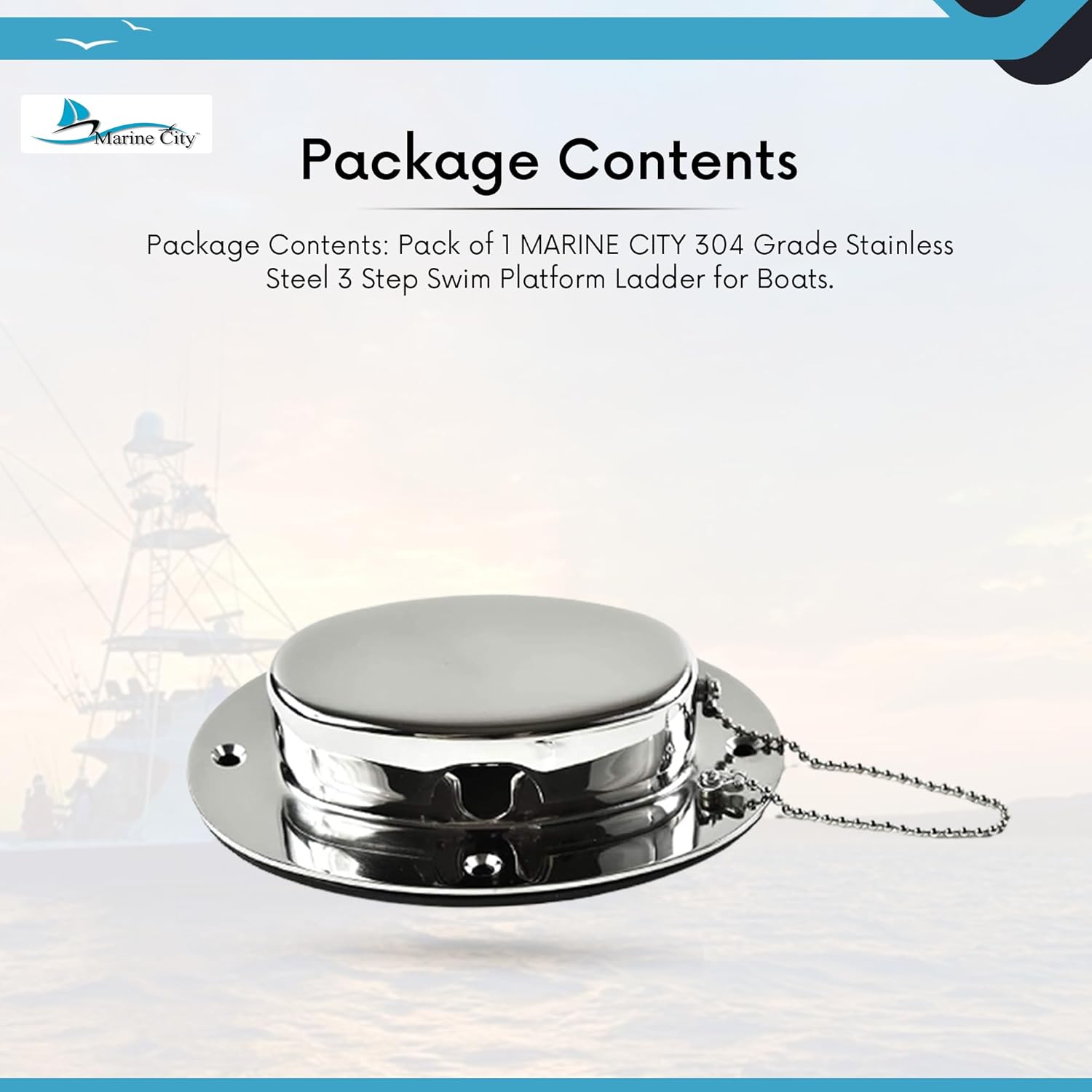 MARINE CITY Stainless Steel Hinged Chain Deck Pipe, Polished Finish, Durable & Easy to Install, for Boats, Yachts, Marines, and RVs