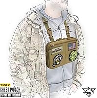 Vista 7 de WYNEX Recon Kit Bag, Tactical Chest Pack Molle Vest Bags Front Pouch Multi-Purpose Daypack Concealed EDC Carry Pouch Caqui