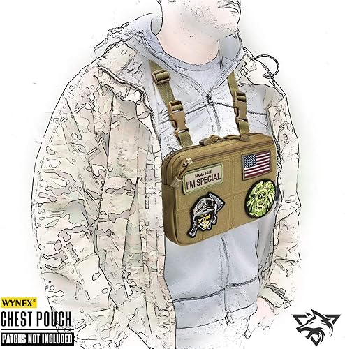 Miniatura 7 de WYNEX Recon Kit bolsa, mochila táctica para el pecho, bolsa frontal de Molle, bolsa frontal multiusos, bolsa de transporte EDC oculta
