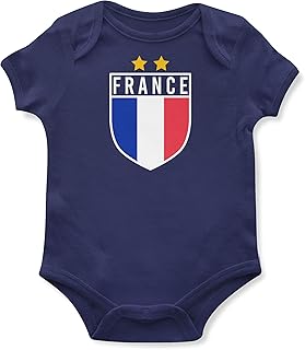 Purple Print House Baby,Clothing,Baby Boys 0-24m,Bodysuits & One-Pieces,Bodysuits Purple Print House Baby Boys France Flag Badge Retro Babygrow - Football Country European 2021 Supporters Gifts for Baby - 2020 French Tournament Footy Soccer Top