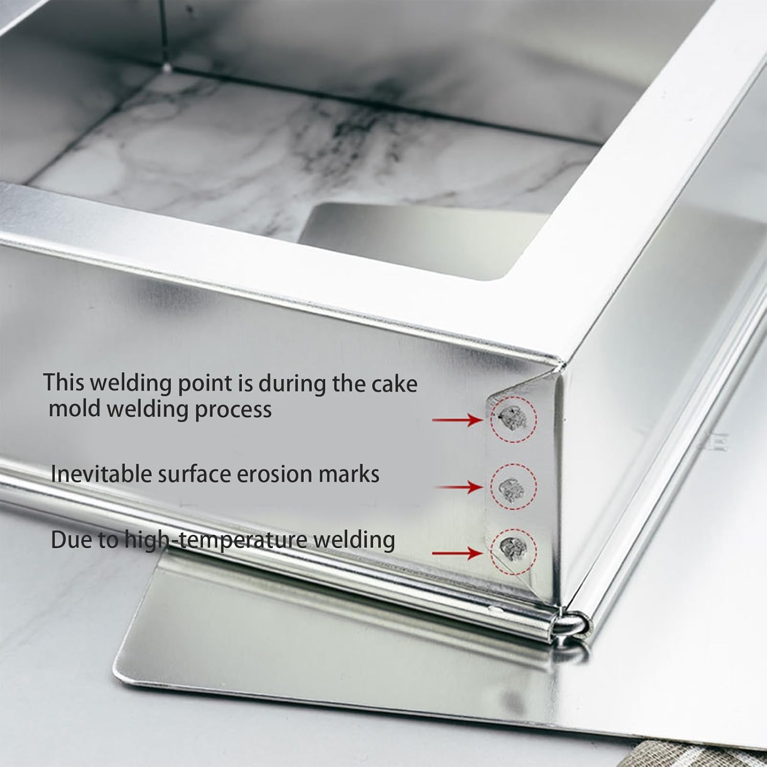 GUXEMEI スクエアケーキリング ベーキングモールド スクエアケーキベーキングリング 取り外し可能なベース付き 誕生日やお祝いに