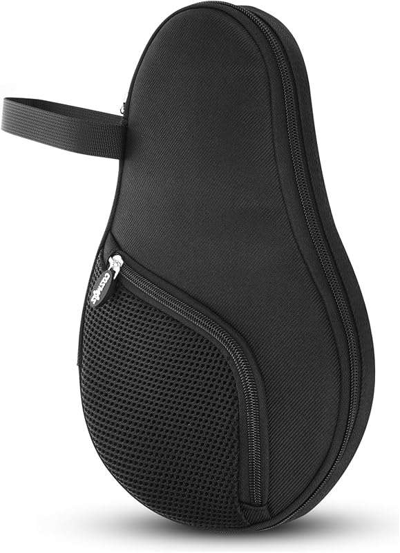 Table Tennis Paddle Bag Paddles Case Cover Waterproof Ping Pong Racket Bat Storage Case Holder with Ping Pong Ball Mesh Storage Pocket Organizer, Fits 2 Paddles