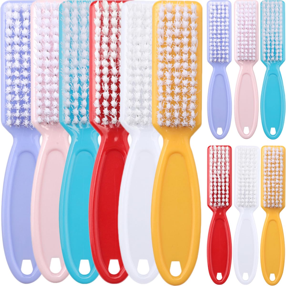 Gatuida Spazzolina per Unghie 24 Pezzi in Plastico e Filo Pp, Comoda da Usare e Facile da Trasportare, la Pulizia delle Unghie in Bagno e Lavandini Colore Casuale