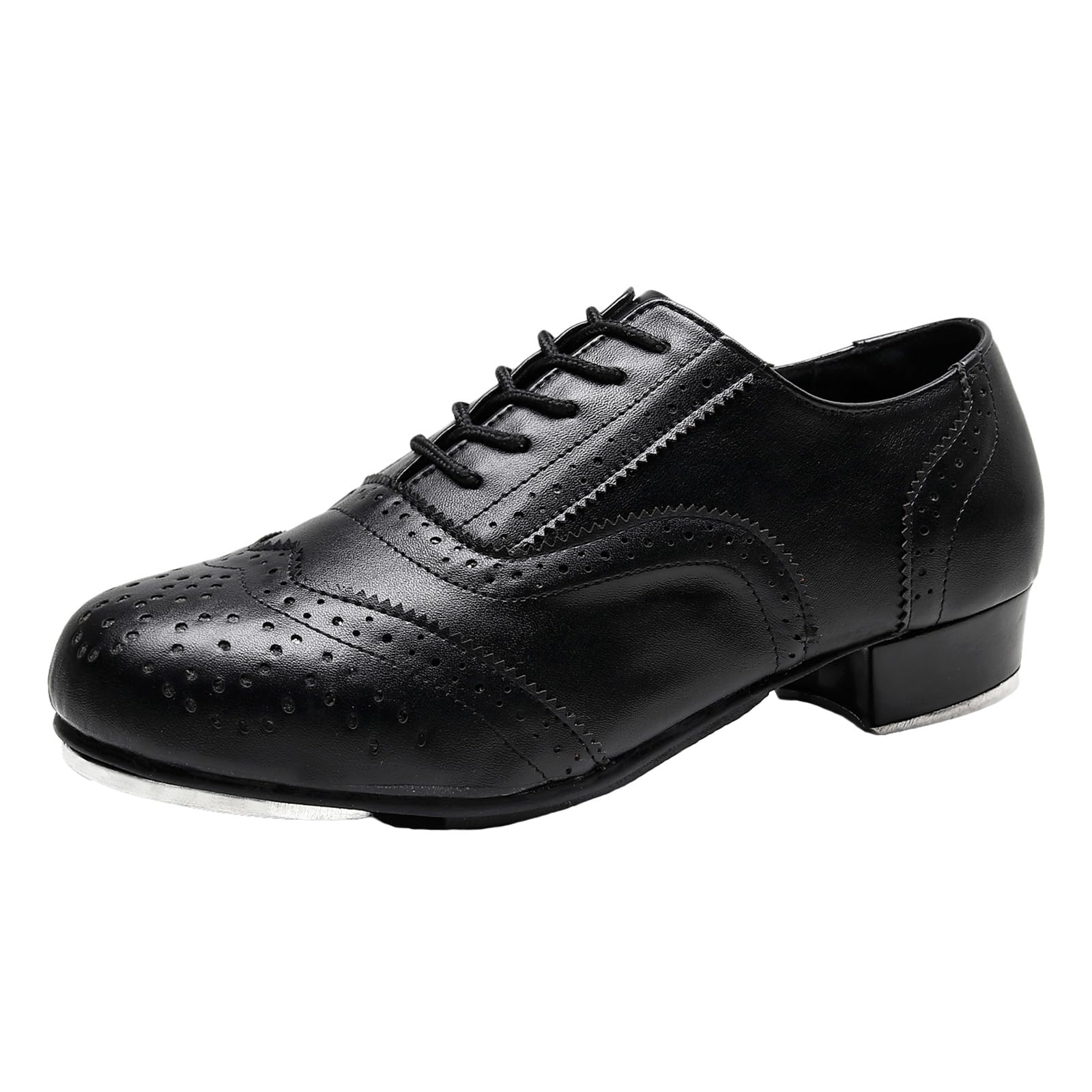 Zapatos de Claqué Hombre Tacón Bajo Cordones Brogue Transpirables