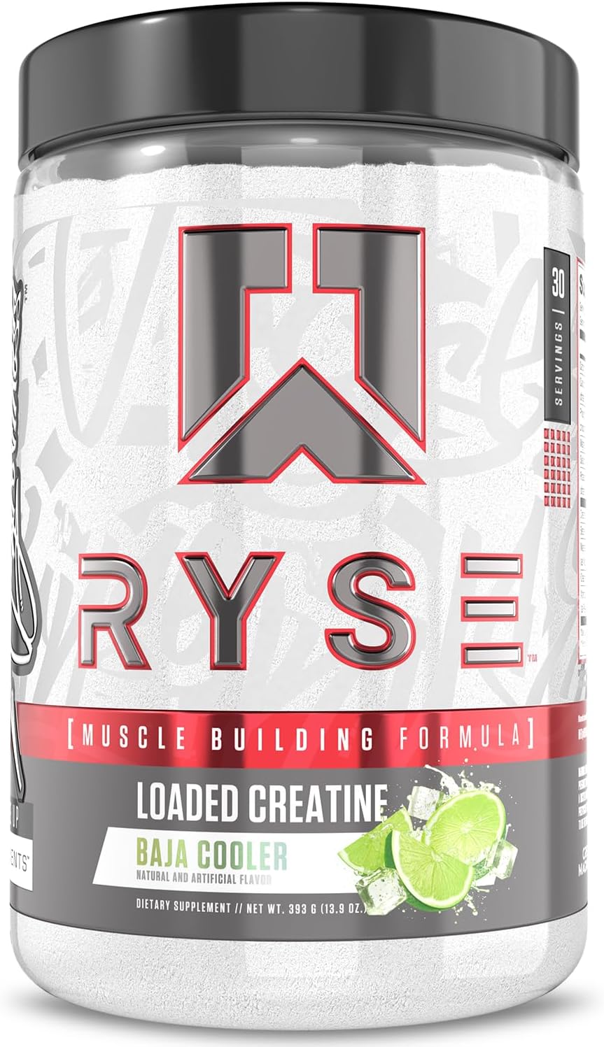 RYSE Loaded Creatine for Men & Women - Electric Lemonade - Muscle Building Formula with 3 Forms of Electrolytes, Betaine Anhydrous and Peak ATP - Strength, Power & Endurance Support - 30 Servings