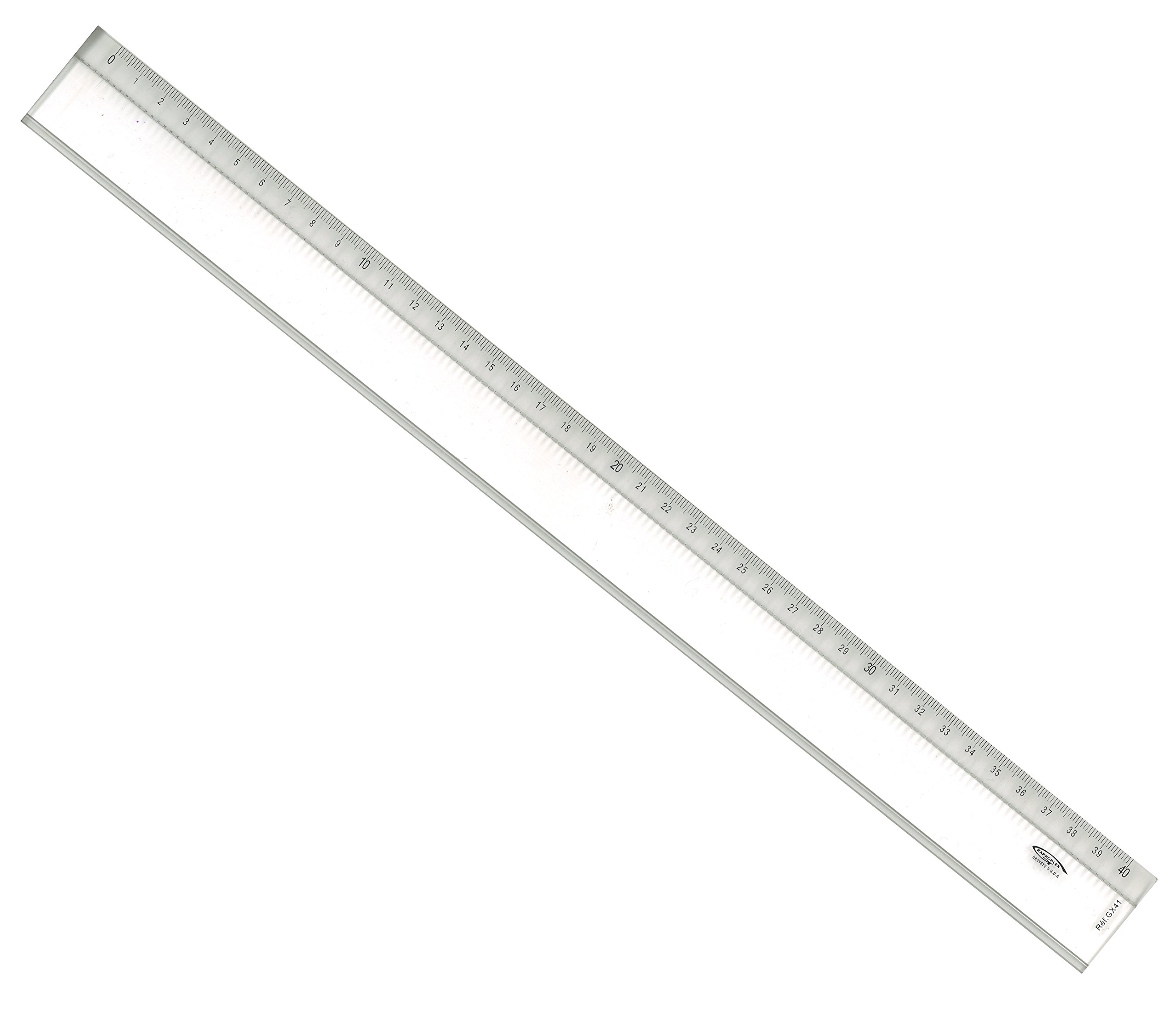 Graphoplex Ruler Bevelled Edge + Embossment - Transparent 40 cm Transparent