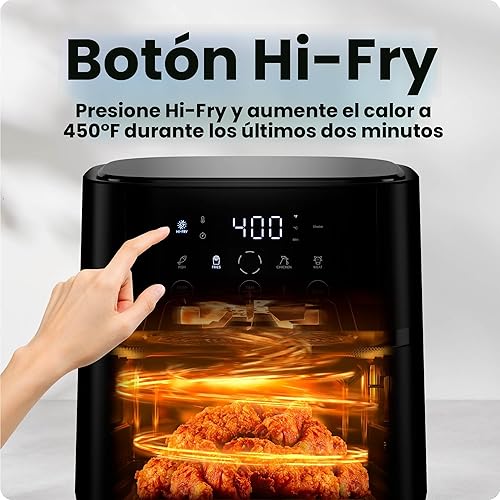 Miniatura 5 de Chefman Freidora de aire  Freidora de aire compacta de 4 QT para comidas rápidas y fáciles, cuenta con tecnología Hi-Fry para mayor crocancia,
