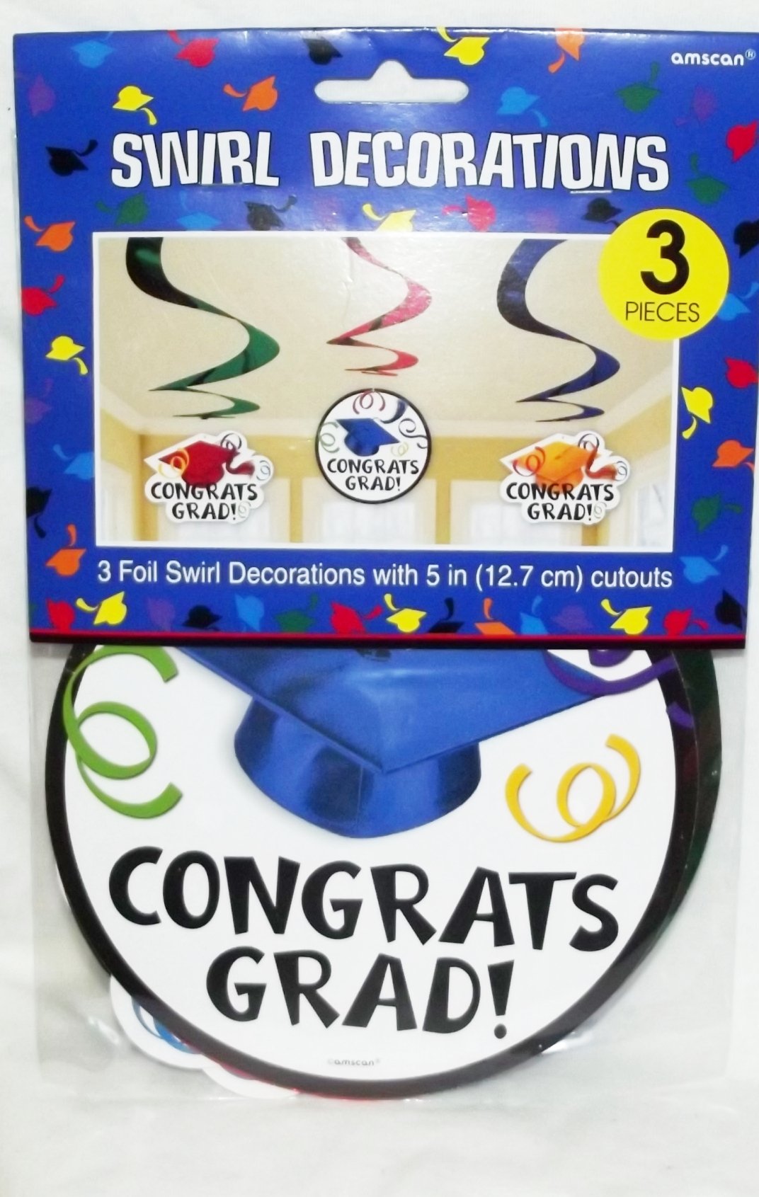 amscan DEC Swirl Economy PK Multi spirales décoratives suspendues légères