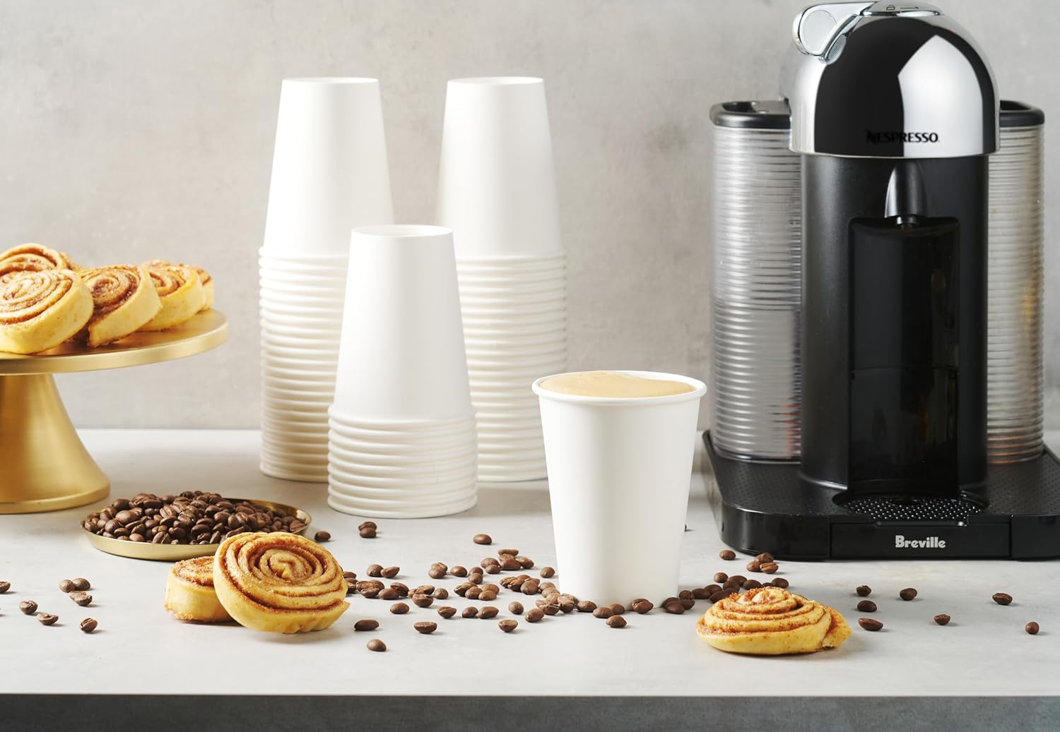 Munfix 300 Pack 12 Oz Paper Cups, Hot Coffee Cups, White Disposable Cups, To Go Hot Cups for Coffee, Hot Beverage, Chocolate, Juice, for Cafes, Bistros, Parties, And Events