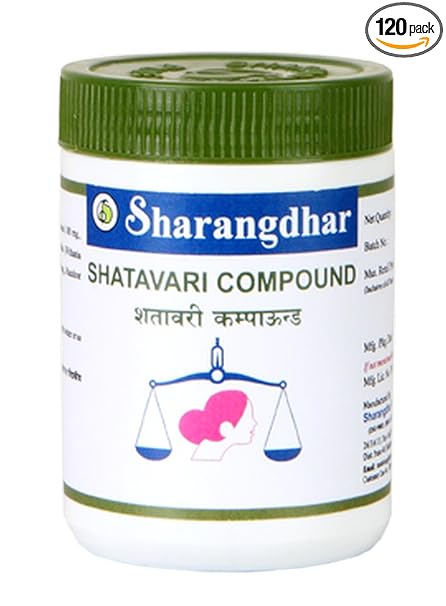 Sharangdhar Shatavari Compound - Ayurvedic Solution for hormonal imbalance, calcium & iron Deficiency (120 Tablets)