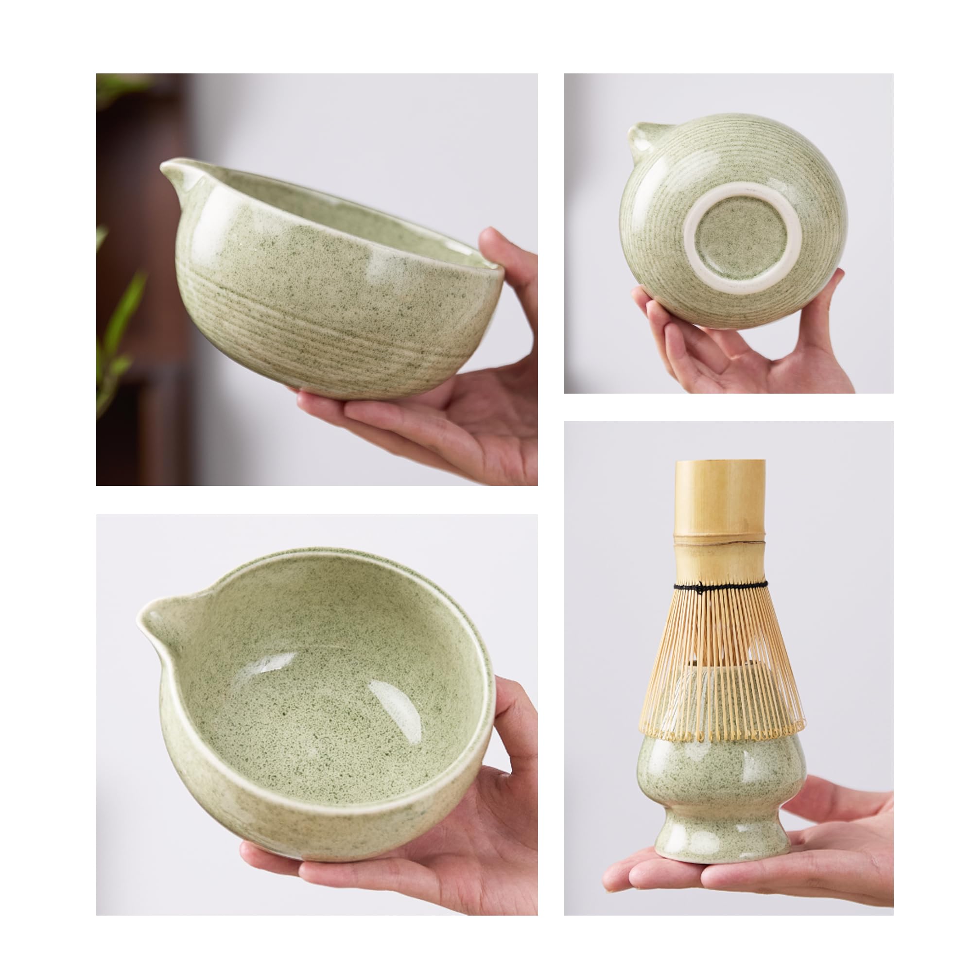 9-Piece Matcha Whisk Set, Complete Japanese Matcha Kit Tools with Ceramic Bowl, Bamboo Whisk & Scoops, Tea Ceremony Set in Elegant Gift Box, Mother’s Day Gift for Women (Matcha Green)