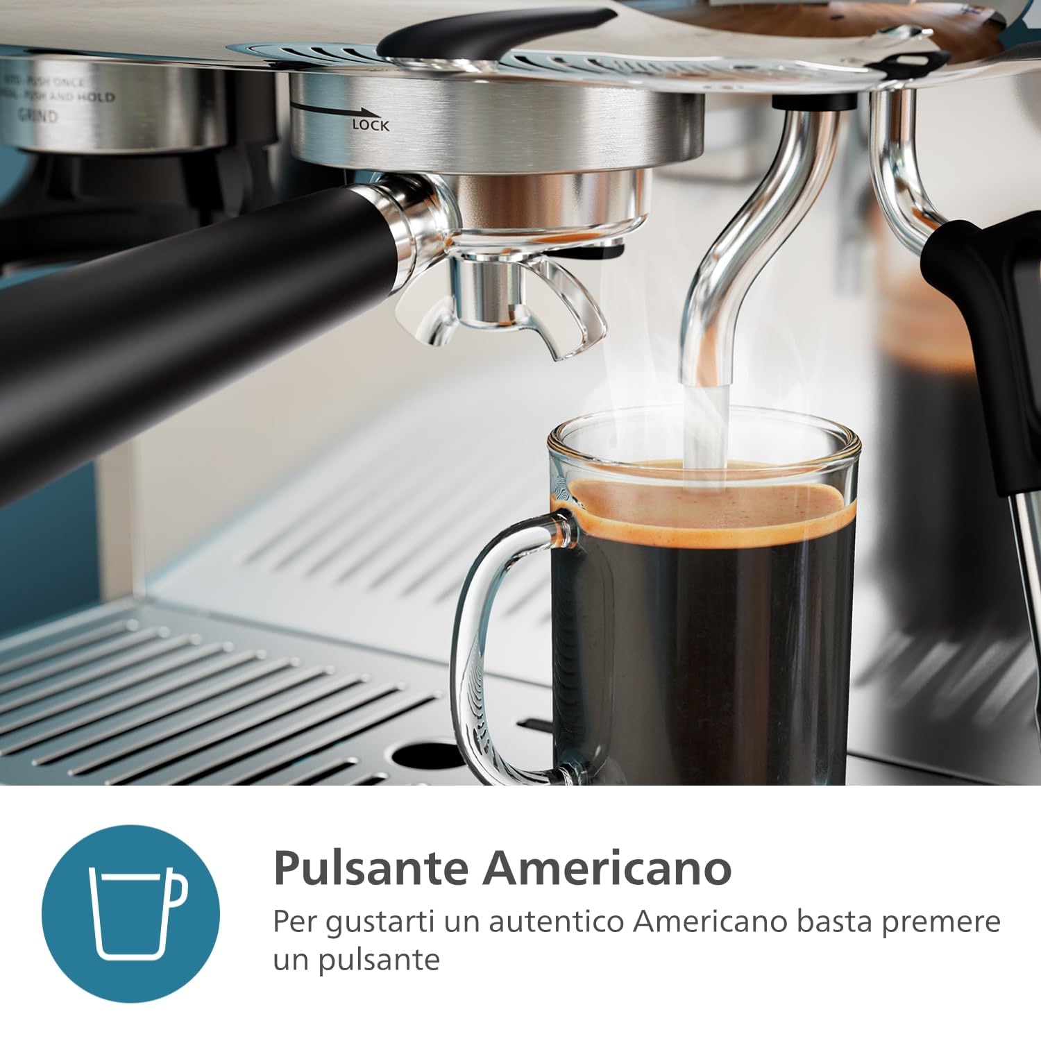 Philips Macchina per espresso semi-automatica Barista Brew - Guida Intuitiva, Pressino Calibrato, Design Elegante, Contenitore per Chicchi 250 g, metallo Argento (PSA3218/01)