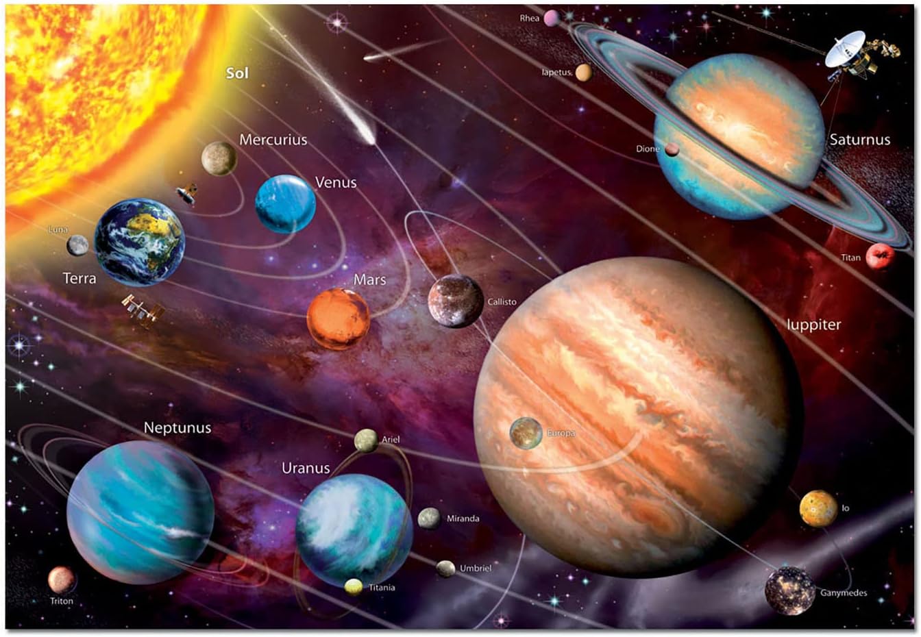 Educa Solar System 14461 Neon Series Jigsaw Puzzle (1000 Piece), One Color