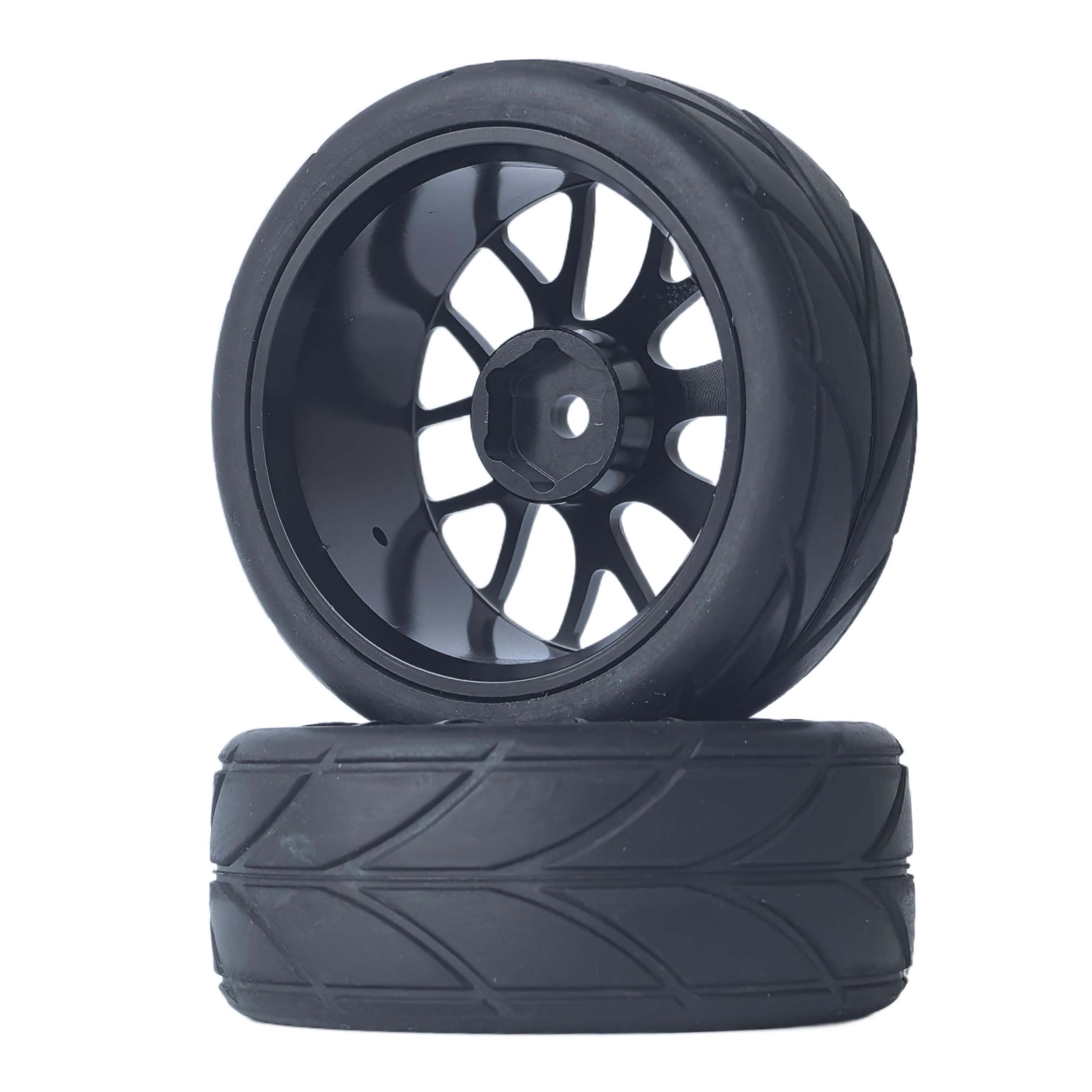 LAFEINA Lot De 4 Pneus RC 1:10 Et Jantes En Plastique Pour