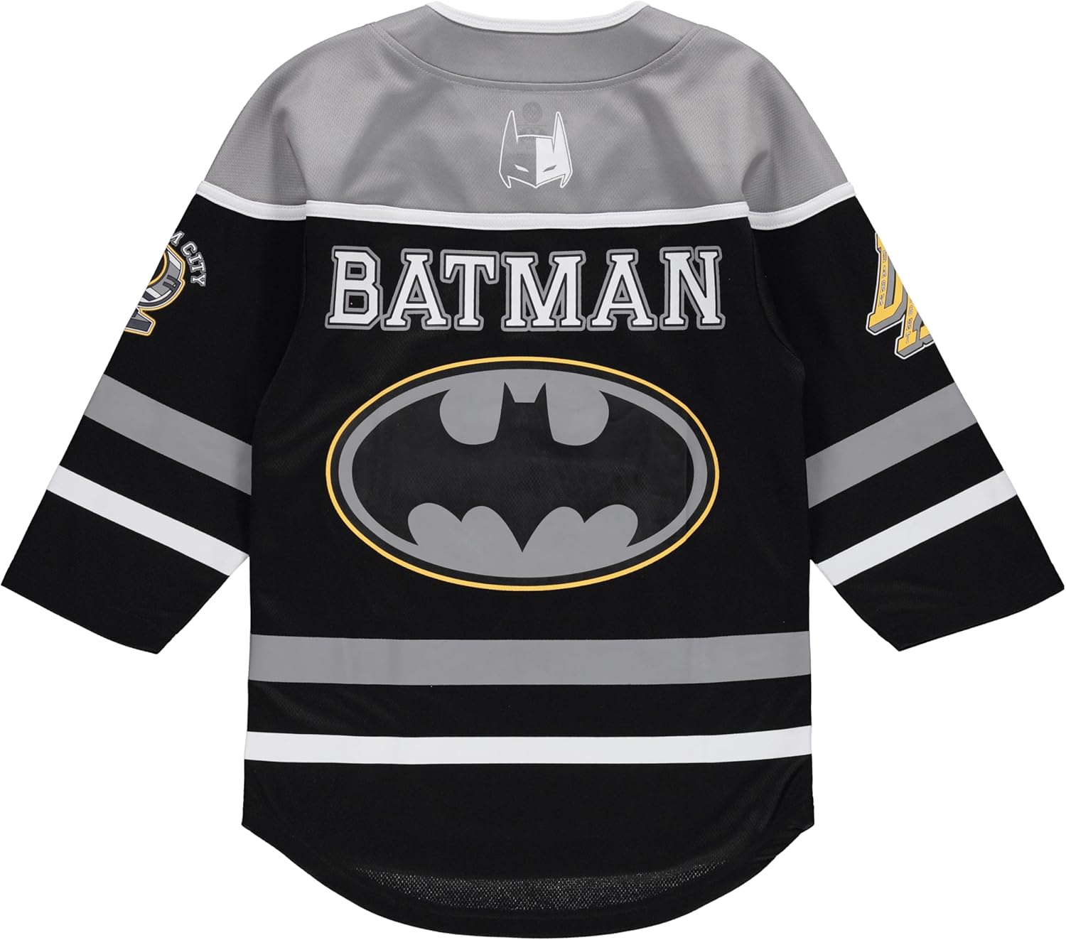 DC Comics Batman Boys 4-20 Long Sleeve Hockey Jersey Black/Grey