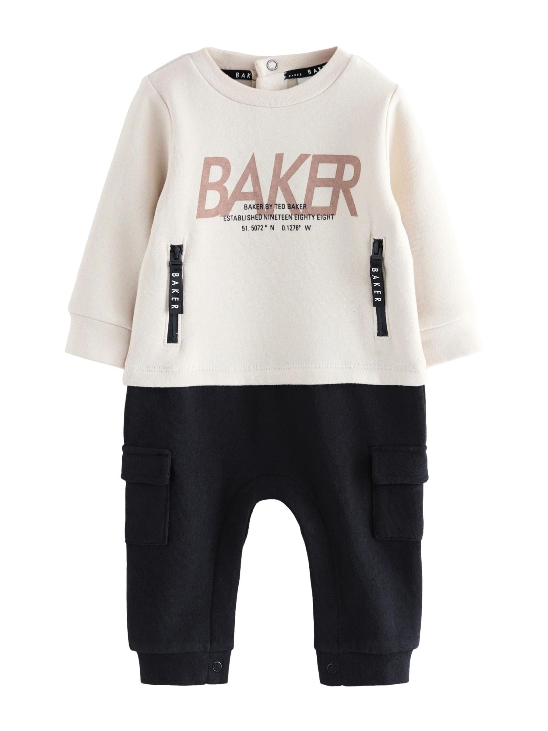 Noworodki chłopcy Pajacyk mockable w kolorze kamienia Baker by Ted Baker