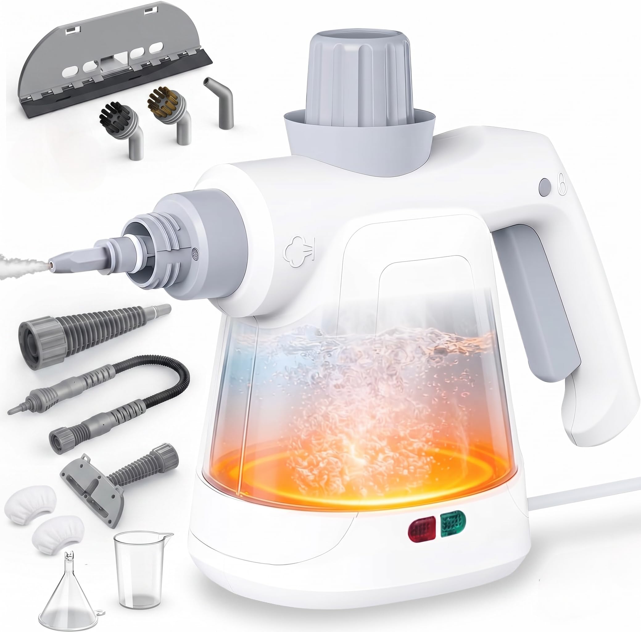 Vaporeta Limpieza Hogar Potente Limpiador a Vapor Steam Cleaner Vaporeta de Mano Vaporix Vaporyx Portátil Profesional para Limpiar Cocina, Baño, Juntas, Ventanas y Grasa, 3,2 Bar,400ml