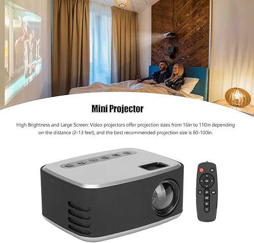 Miniatura 2 de Proyector de video Full HD 1080P, mini proyector portátil con control remoto, proyector inteligente para cine en casa películas al aire libre,