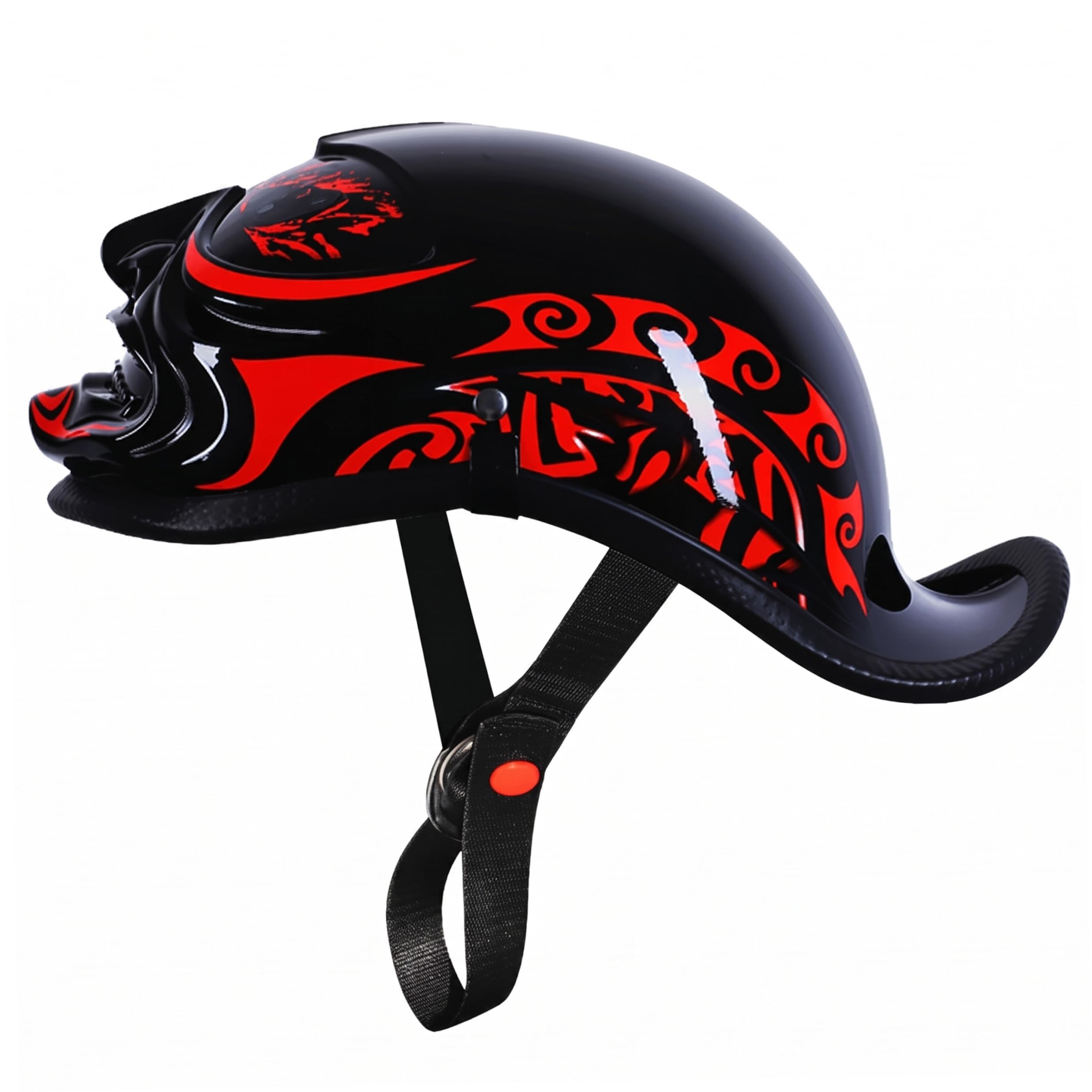 Demi-Casque de à Visage Ouvert pour Hommes et Femmes, Casque de Scooter cyclomoteur Cruiser Chopper, équipement d'équitation léger et Respirant