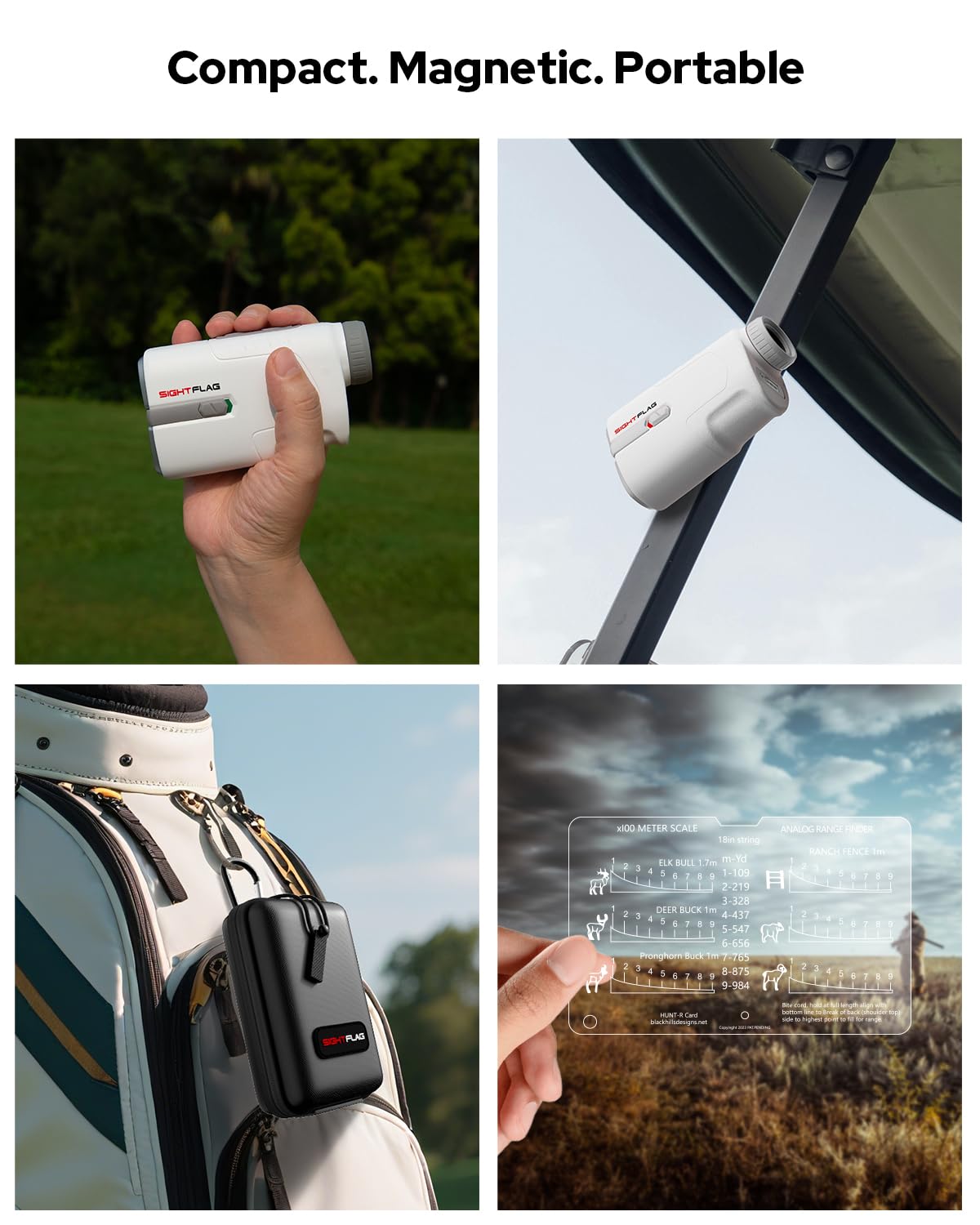 Telémetro de golf con pendiente, 1300 yardas láser para caza, aumento de 7.5X, mástil de bandera, bloqueo de vibración, buscadores de rango recargables con imán, accesorios de golf, regalo para
