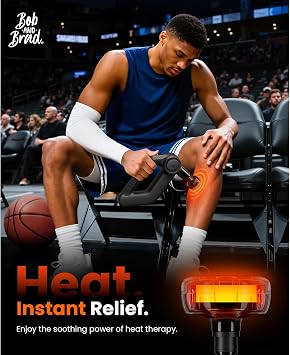 BOB AND BRAD D5 Pro Plus Handheld Massage Gun with Heat, FSA-HSA Eligible Deep Tissue Percussion Massage Gun, Powerful Muscle Massager for Athletes Fitness Workout & Daily Recovery, Birthday Gift