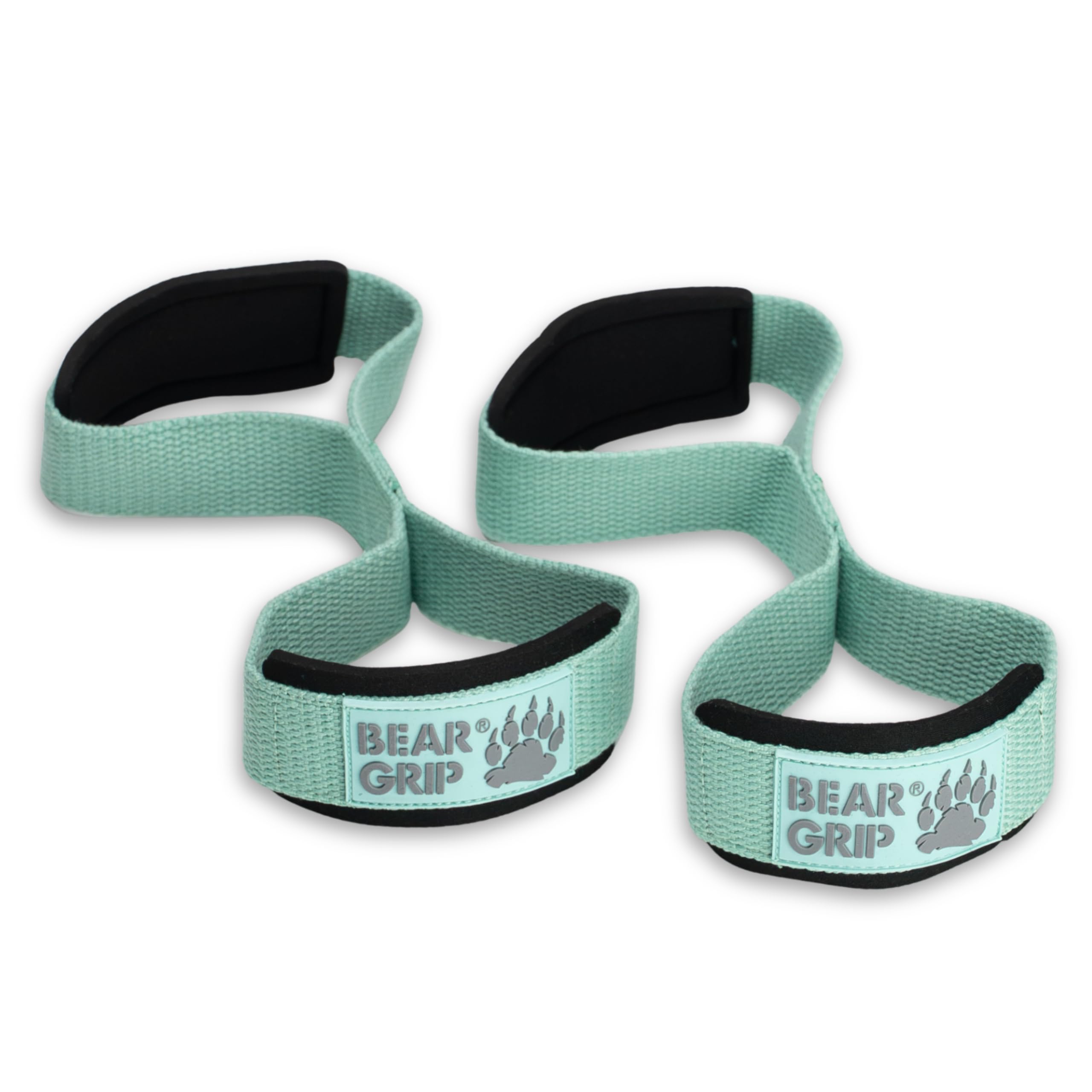BEAR GRIP - Premium Figure 8 weight lifting straps (sold in pairs) (AQUA STRAP)