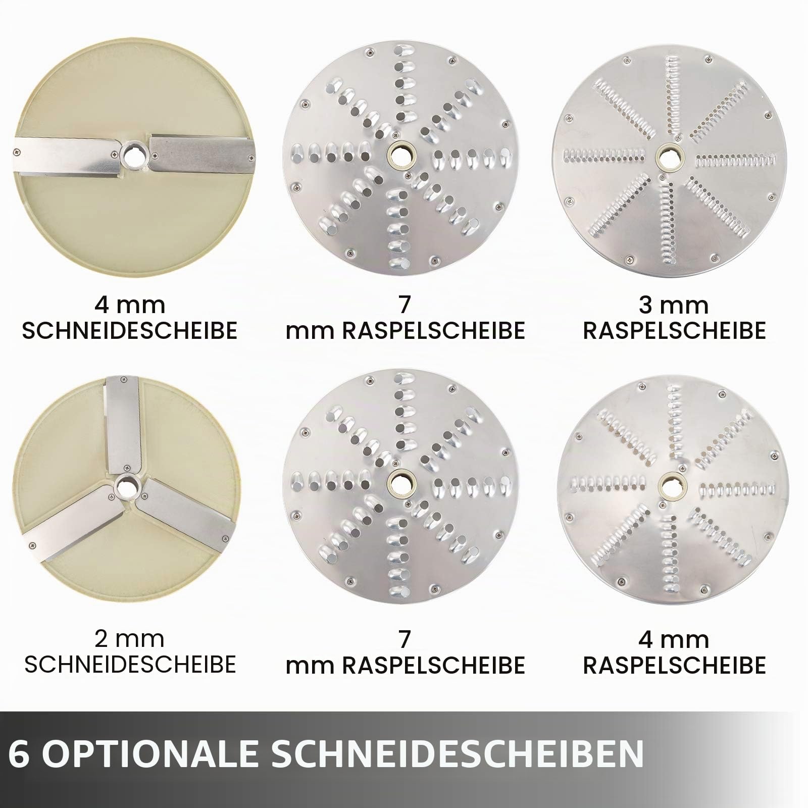 VEVOR Elektrischer Gemüseschneider Kommerzielle Gemüseschneidemaschine 550 W Schneidemaschine mit 6 Trennscheiben Prozessor für Gemüse, Professionelle Küchenmaschine Edelstahl