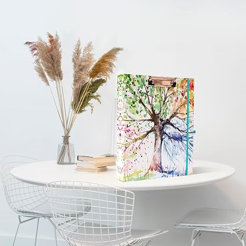 Miniatura 5 de EYROZILL Carpeta de 3 anillos de 1 pulgada para tamaño carta de 8.5 x 11 pulgadas con separadores de 5 pestañas y portapapeles de perfil bajo,