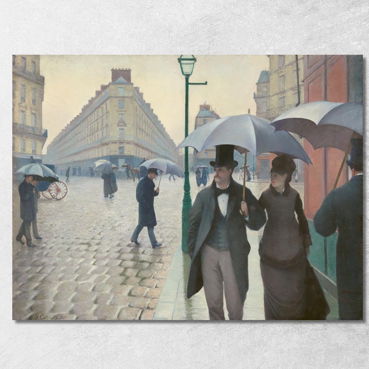 Tableau Caillebotte Paris Street Prêt à Accrocher Toile Fine Art Grand Format Gcl21