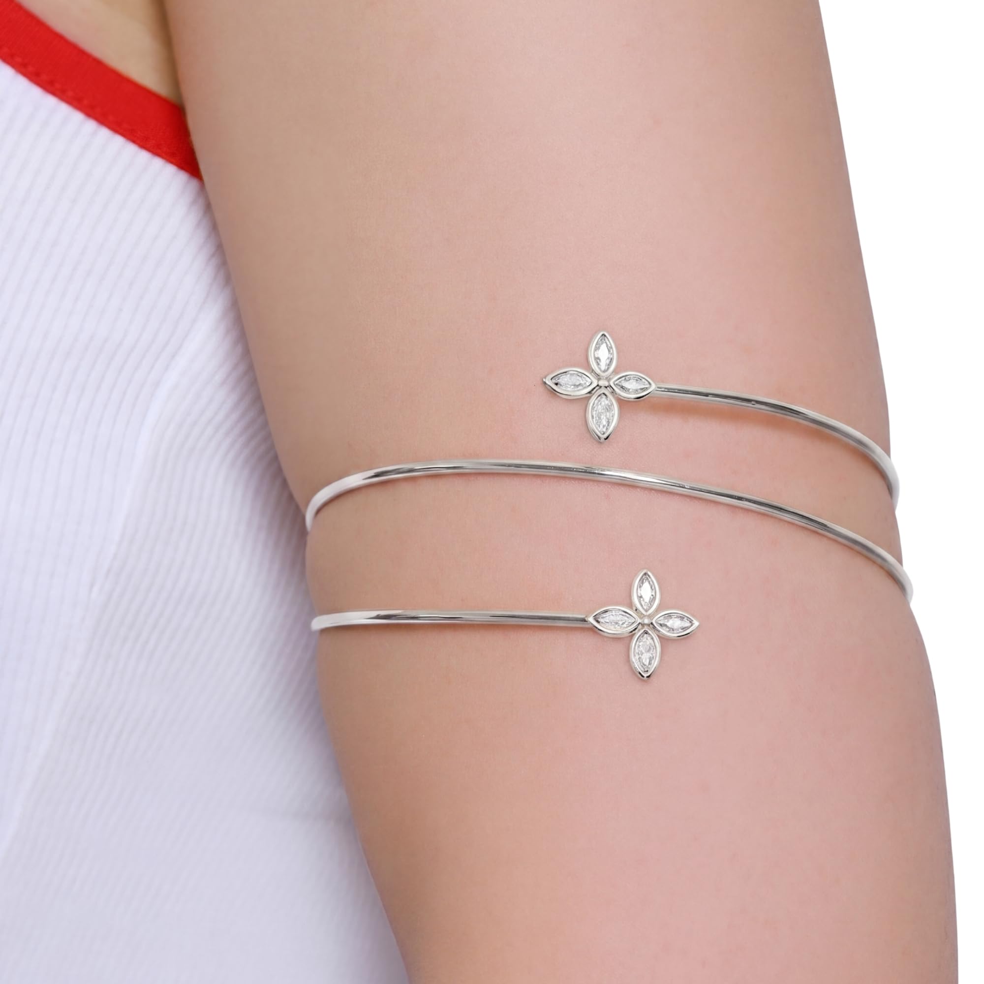 Heideman Oberarmreif Serena Damen Edelstahl mit Zirkonia | Funkelnder Armschmuck für Frauen, als Geschenk zum Jahrestag, hautfreundlich, nickelfrei und alltagstauglich