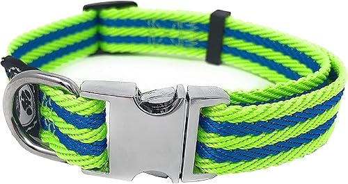 Miniatura 10 de Collar para mascotas con hebilla de metal y anillo en D, collar de perro duradero con cierre de metal reforzado y correas de nailon ajustable para