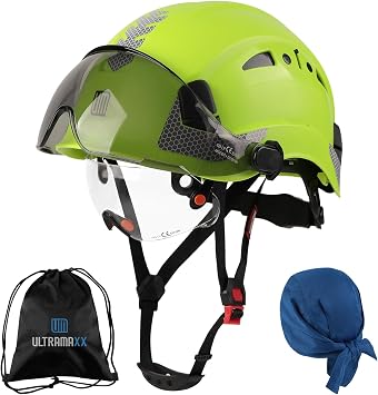 UM ULTRAMAXX Safety Helmet with Build-in Visor, Hard Hat with Vented Design, ANSI Z89.1 Certified, Ideal for Industrial and Construction