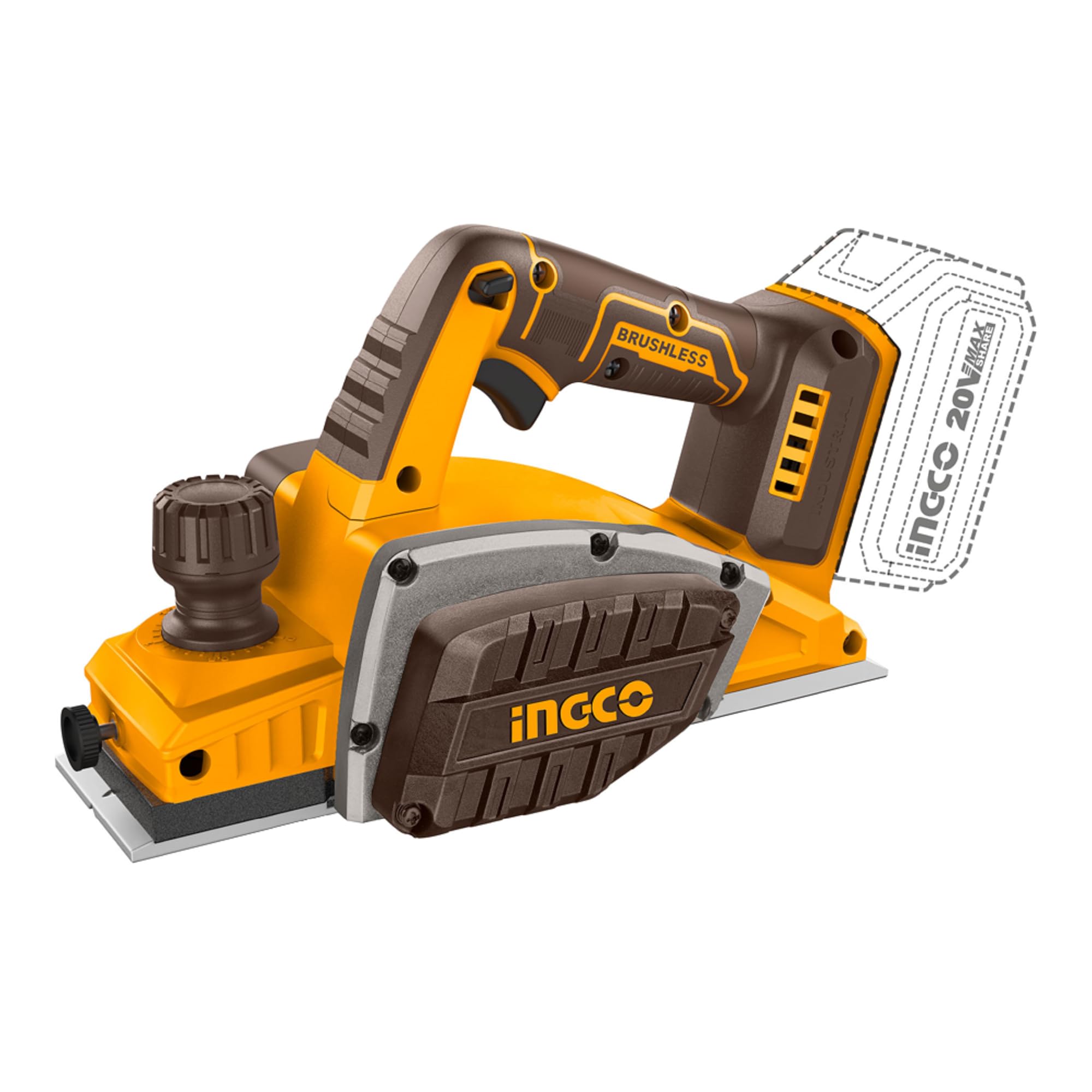 20V Cordless Planer, 14000rpm No-Load Speed with 82×2mm Planning Size, Heavy Duty Aluminum Base & Side Cover, Battery & Charger Sold Separately-image-28