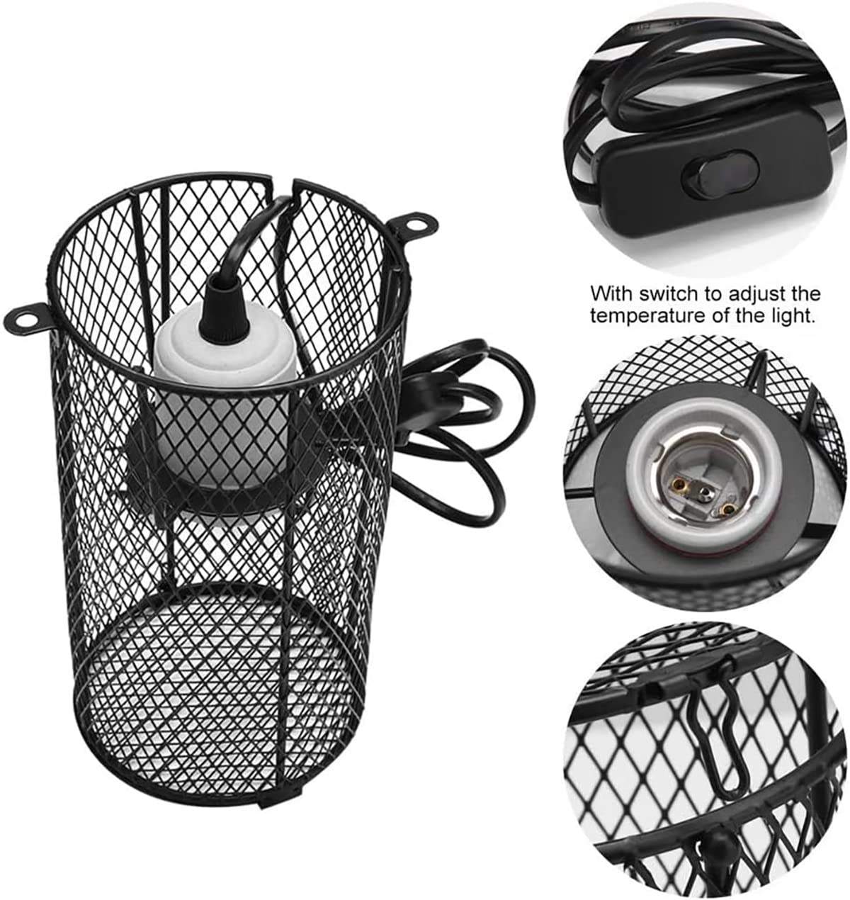 Pantalla Lámpara Resistente Al Calor Reptil, Pantalla Lámpara Calefacción Reptil, para Loros, Lagartos, Tortugas Marinas,25W