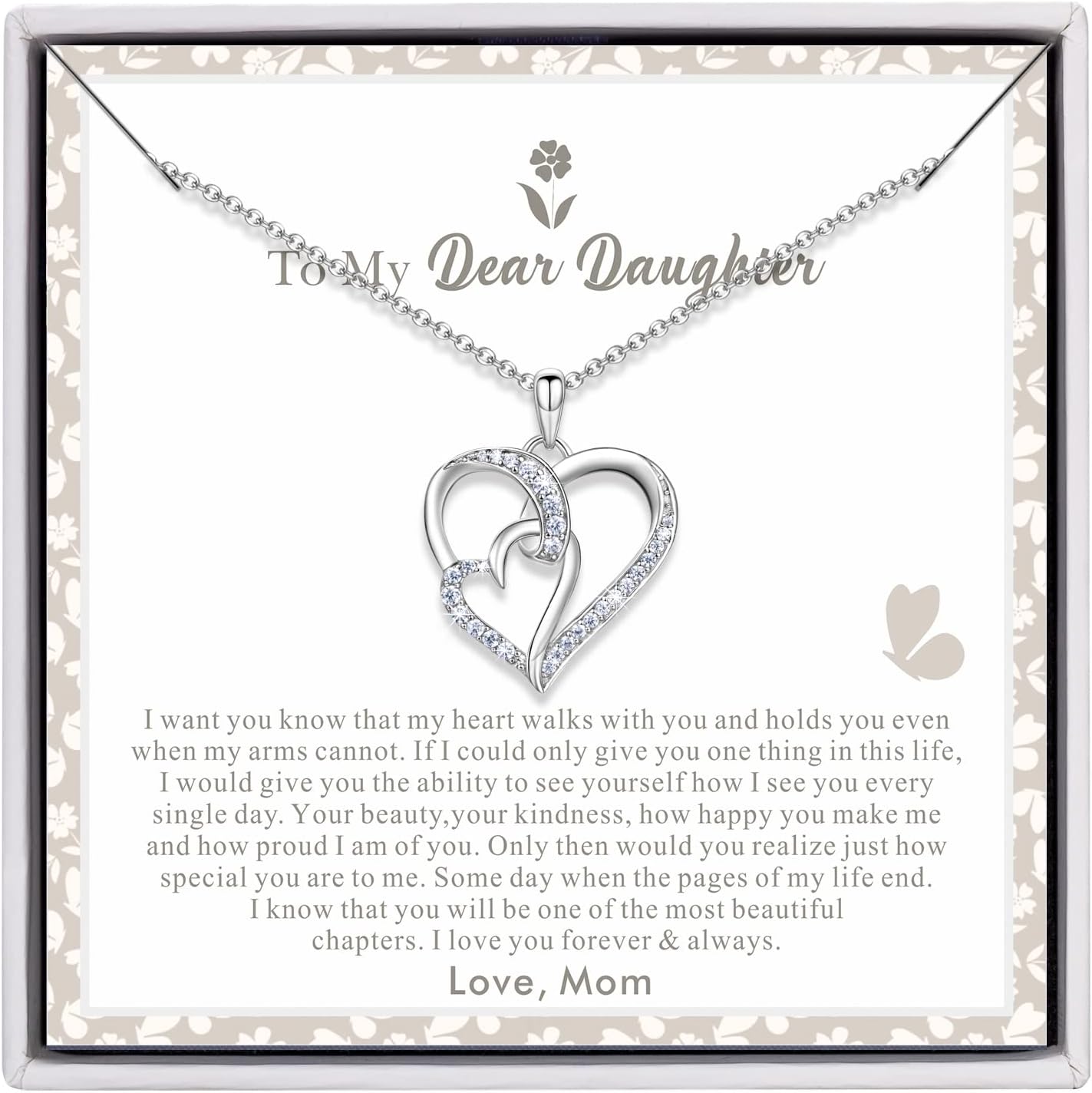 TUGHRA Mother And Daughter Necklaces Set 925 Sterling Silver Mom